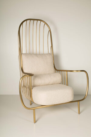 Liberty armchair high - aged and Lelièvre Bouclé - BESSA (5)