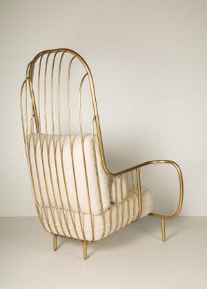 Liberty armchair high - aged and Lelièvre Bouclé - BESSA (6)