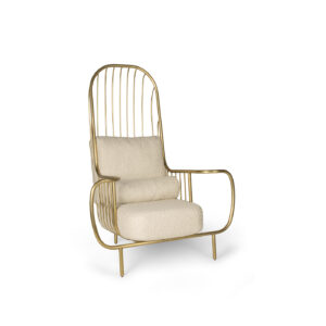 Liberty armchair high - aged and Lelièvre Bouclé - BESSA (1)