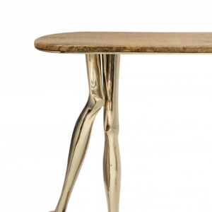 Monroe console Yellow Travertine - polished brass - Bessa (2)