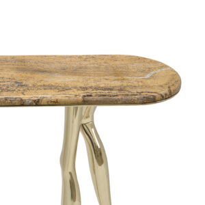 Monroe console Yellow Travertine - polished brass - Bessa (7)